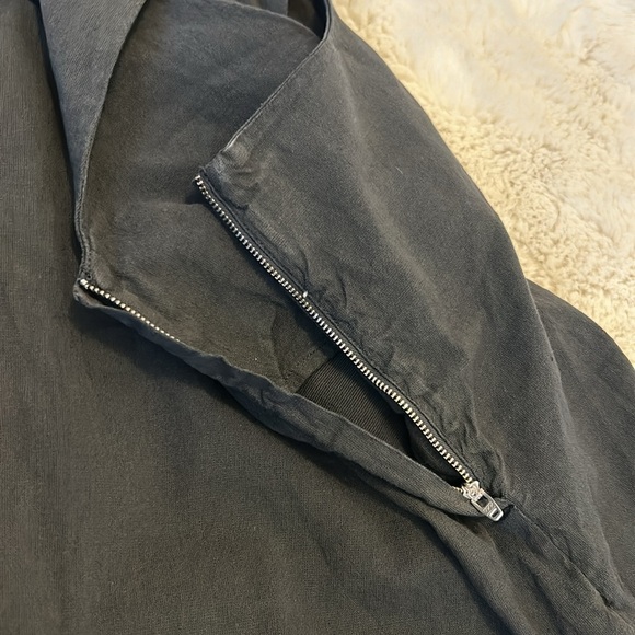 Standard James Perse Linen/Cotton Racerback Romper Black - Picture 7 of 9